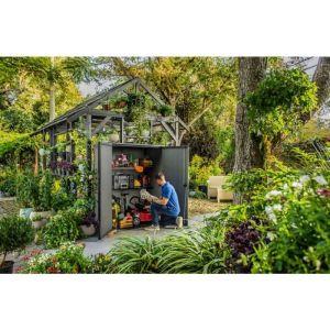 Keter cobertizo de jardín cortina alto 150 l gris 444963