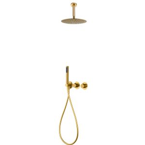 Conjunto ducha monomando empotrado breda oro cepillado