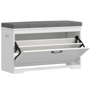Banco zapatero 80x30x50 cm color blanco Homcom