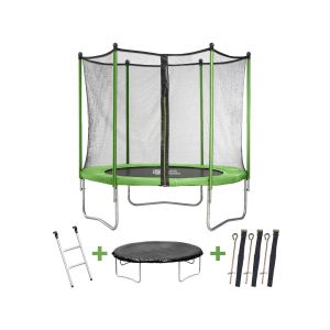 Cama elástica yoopi  - ø 3.05 m - con red + escalera + cubierta de protecci