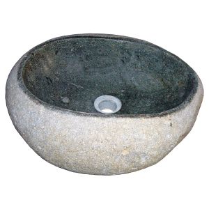 Ondee - lavabo para posar riva - unique - 30cm - gris - piedra de río