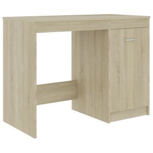 vidaXL escritorio madera contrachapada color roble sonoma 100x50x76 cm