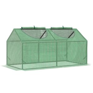 Invernadero de terraza acero, pe color verde 120x60x60 cm outsunny