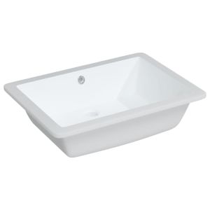 vidaXL lavabo de baño rectangular cerámica blanco 55,5x40x18,5 cm