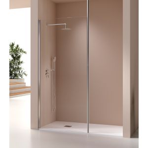 Mampara de ducha fija fresh levante plata brillo - 100cm