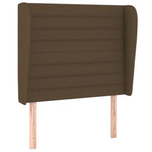 vidaXL cabecero con orejas de tela marrón oscuro 83x23x118/128 cm