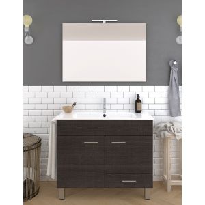 Mueble de baño samos, lavabo y espejo 75x45cm roble sinatra