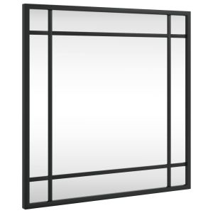vidaXL espejo de pared cuadrado de hierro negro 40x40 cm