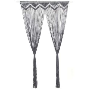 vidaXL cortina de macramé algodón gris antracita 140x240 cm