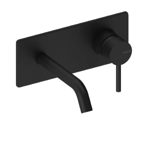 Grifo monomando mural con placa loop  14 cm cromado