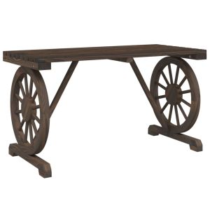 vidaXL mesa de jardín madera maciza abeto 115x55x65 cm