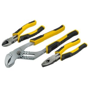 Juego de 3 alicates stanley - universal - corte - cabeza cromada - inoxidab