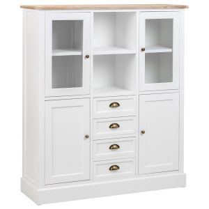 Vitrina de madera blanca 115x35x130.5