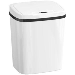 Cubo de basura 27.6x21.4x33.5 cm pp, abs color blanco Homcom