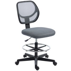 Silla de oficina tejido de malla espuma gris oscuro 61x59x113 cm