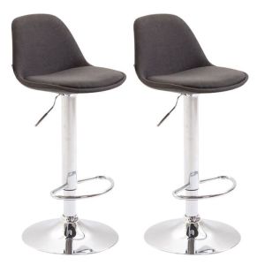Taburetes de bar ajustables - tela gris - 2ud