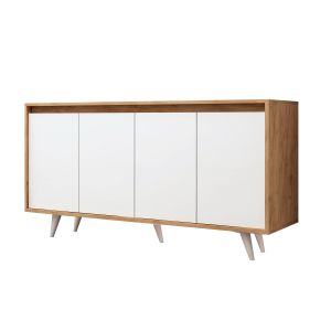 Aparador de madera "shans" - 140 x 40 x 86 cm - blanco