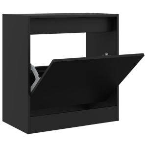 vidaXL zapatero de madera de ingeniería negro 60x34x63,5 cm