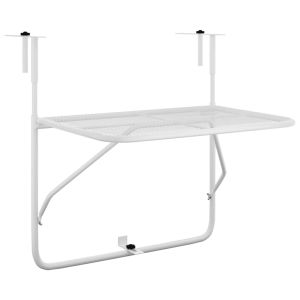 vidaXL mesa de balcón acero blanca 60x40 cm