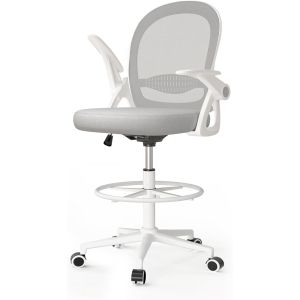 Rattantree silla de oficina ergonómica con reposapiés ajustable,gris