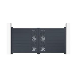 Puerta batiente regulable ancho 3m arlberg h.140cm aluminio gris