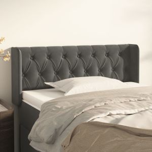 Cabecero de terciopelo gris oscuro 103x16x78/88 cm eso7293