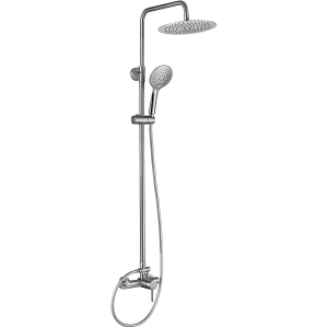 Valaz barra de ducha redonda ajustable 120cm acero cepillado - 20cm