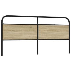 Cabecero de acero y madera de ingeniería roble sonoma 180 cm
