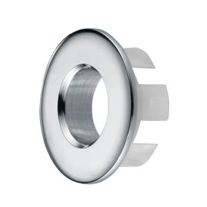 Kibath embellecedor de rebosadero del lavabo redondo cromo brillo de abs