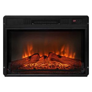Chimenea eléctrica 2000w cristal templado negro con mando a distancia