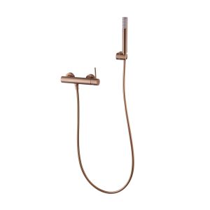 Grifería de ducha monomando monza–oro rosa –mango de ducha redondo