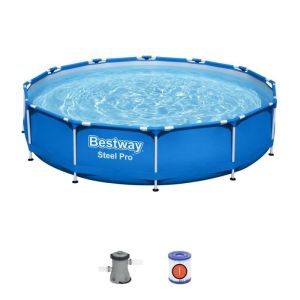 Piscina desmontable tubular Bestway steel pro 366x76 cm con depuradora cart