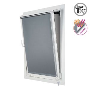 Estor opaco easyfix, instalación sin taladrar plata, 45 x 180cm