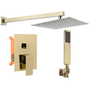Rea juego de ducha oculto fenix gold + box, 40x13x40 cm