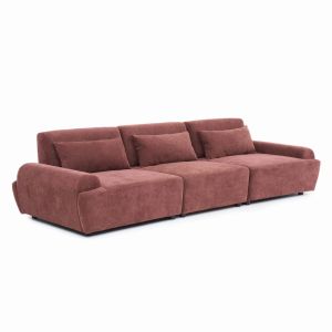 Oviala - sofá modular de 3 plazas con respaldo ajustable 303 cm color rojo