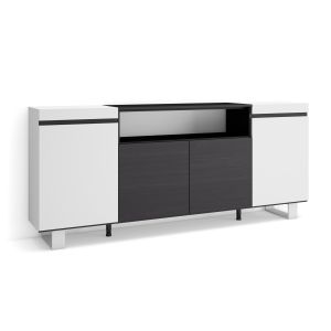 Aparador para salón, 200x35x87cm, blanco y negro, rf2301