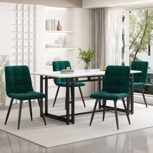 Conjunto mesa mdf verde con 4 sillas para cocina y comedor