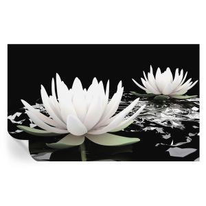 Papel pintado autoadhesivo flores acuáticas 416x254 tulup