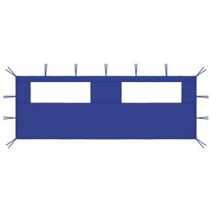 vidaXL pared lateral de cenador con ventanas azul 6x2 m
