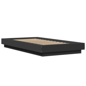 vidaXL estructura de cama madera de ingeniería negra 90x200 cm