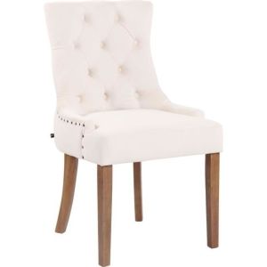 Silla comedor elegante - terciopelo crema - 92 cm