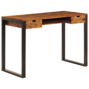 vidaXL escritorio de madera maciza de sheesham y acero 110x55x78 cm