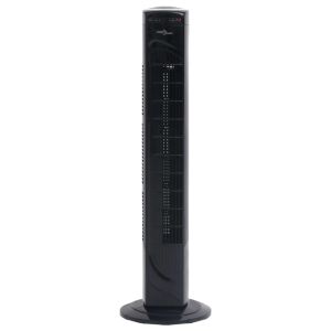 vidaXL ventilador de torre con mando y temporizador φ24x80 cm negro