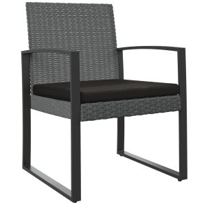 vidaXL sillas de comedor de jardín 2 uds pp aspecto ratán gris oscuro