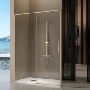 Mampara frontal serie delta - oro cepillado -  116-118.6 cm - reversible
