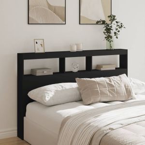 Cabecero de cama con LED negro 160x17x102 cm eso4490