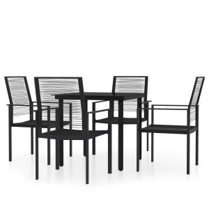 vidaXL juego de comedor de jardín 5 piezas negro