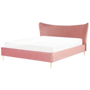Cama terciopelo chaleix 180 x 200 cm rosa melocotón