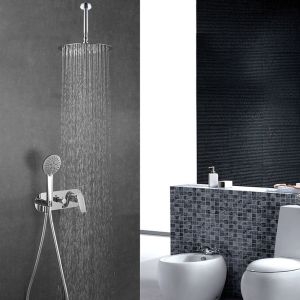 Kibath grifo empotrado de ducha equiipo techo monomando sar redondo cromo