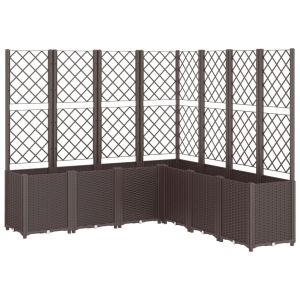 vidaXL jardinera con enrejado pp marrón 160x160x140 cm
